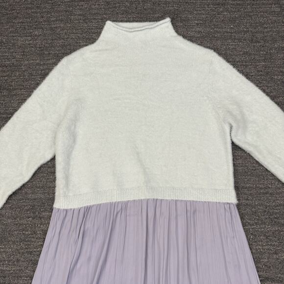Anthropologie Thea Twofer Sweater Dress Women XL Maxi Mint Lilac Eyelash Boho - Picture 8 of 13